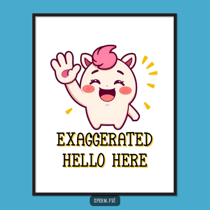 Funny Waving Character Print: Instant Joy for Your Walls, Perfect Funny Gift Download