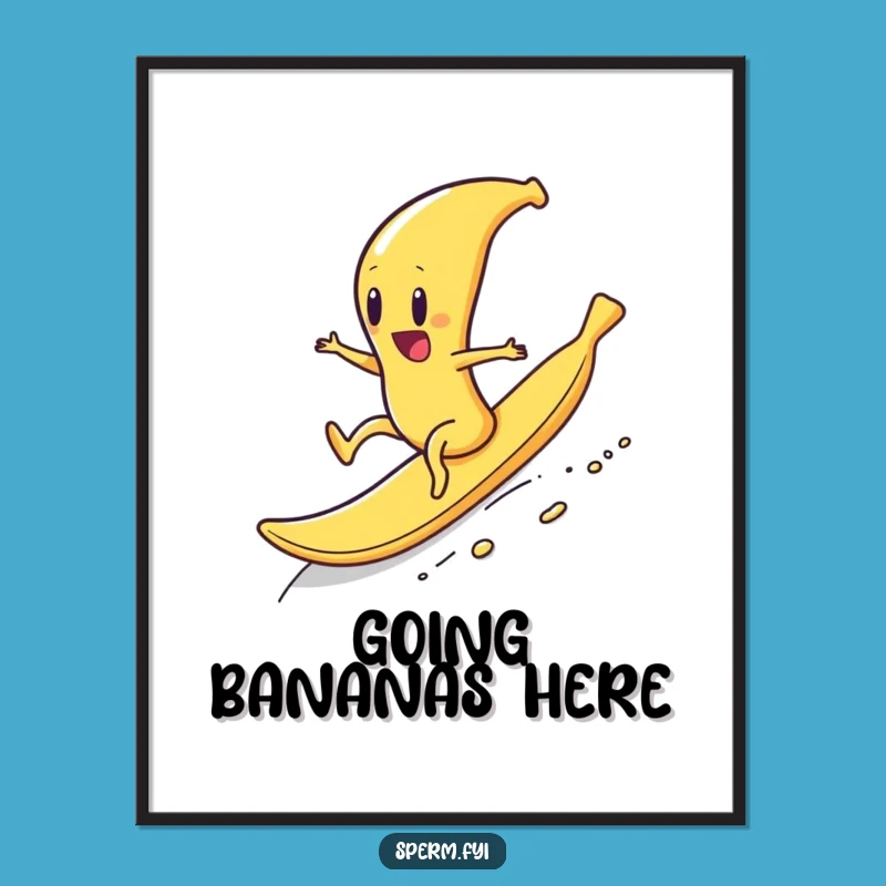 Funny Sperm Banana Peel Digital Print: Instant Thrilling Art