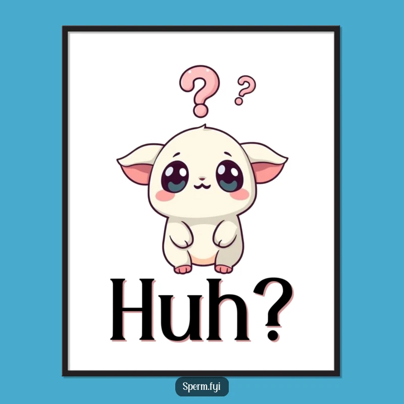 Funny Surprised Kawaii Creature Digital Art - Printable Gift for the Curious