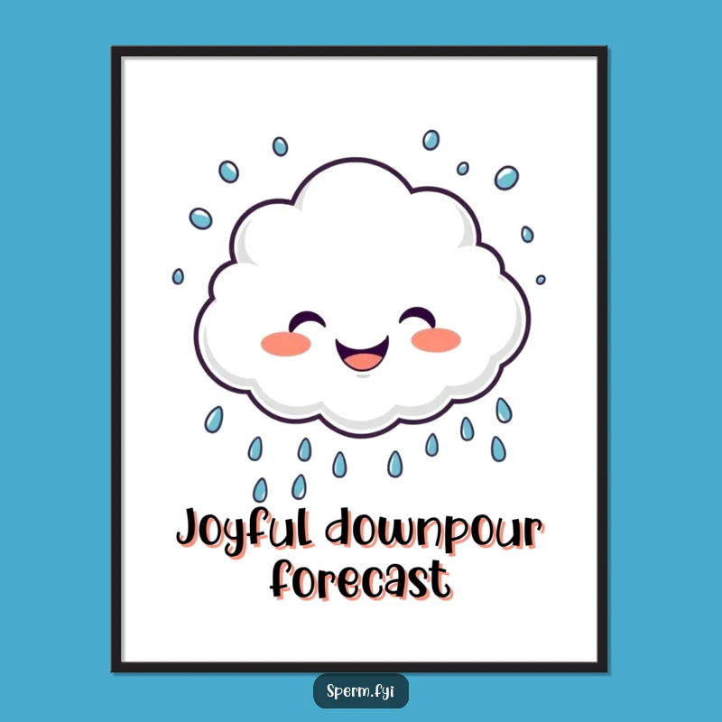 Funny Cloud Digital Art: Giggling Sprinkler Print, an Instant Humorous Gift