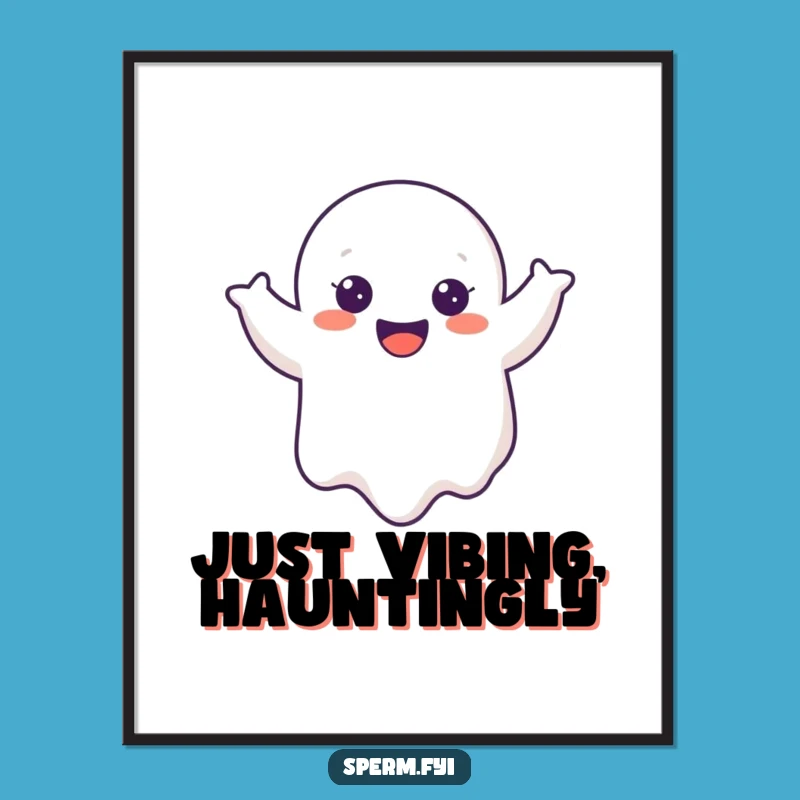 Funny Ghost Digital Art - Cheerful Wobble Boo, Instant Humorous Download