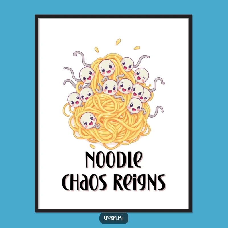 Funny Spaghetti Sperm Digital Print: Instant Absurd Art for Your Walls