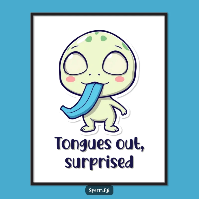 Funny Alien Digital Print: Surprised Tongue Art, Instant Quirky Decor