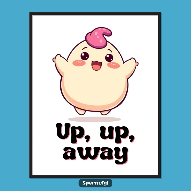 Funny Bouncing Blob Digital Art: Joyful Wall Decor with a Cheerful Character