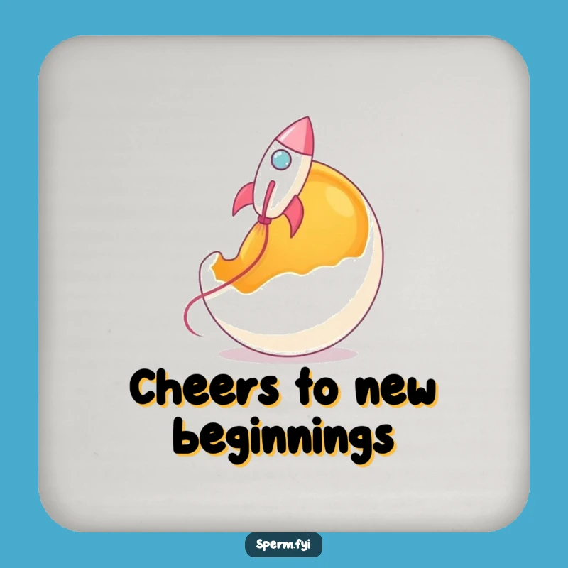 Funny Rocket Sperm Launch Coaster - Protect Your Space, Gag Gift