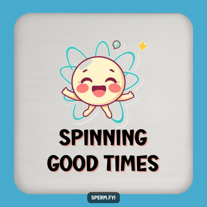 Funny Atom Spin Drink Coaster: Protect Surfaces with Joyful Energy, Cute Funny Gift!