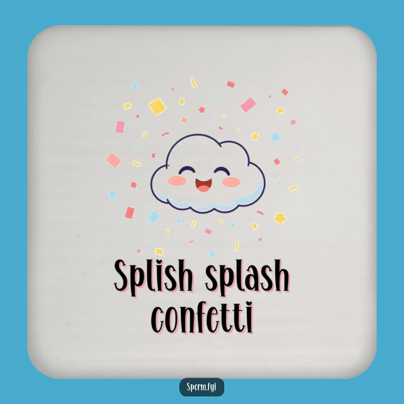 Funny Happy Cloud Confetti Coaster Set - Protect Surfaces with Cheer