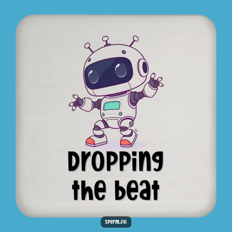 Funny Kawaii Robot Coaster Set - Comical Protection for Surfaces Gift