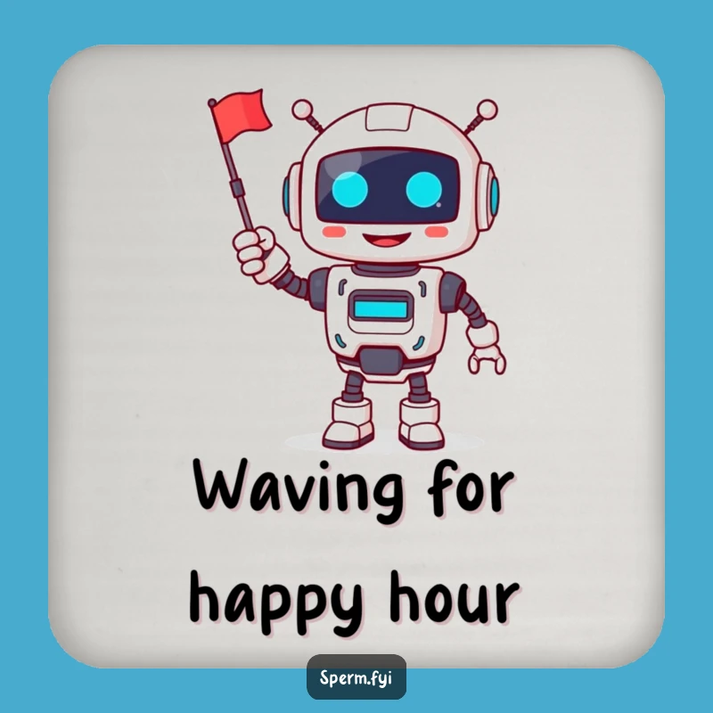 Funny Robot Coaster: Cheerful Drink Holder, Humorous Tech Gift
