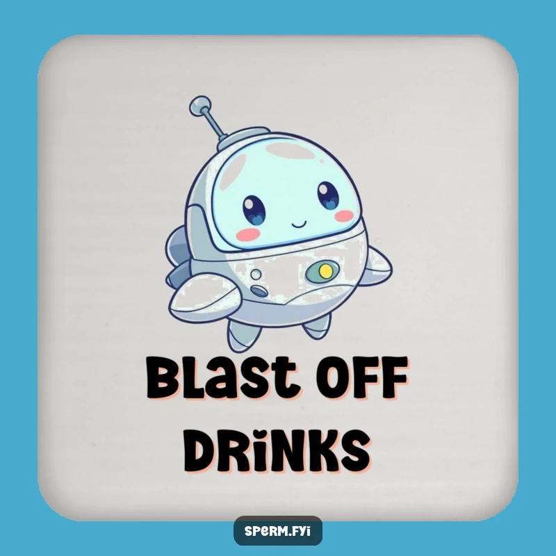 Funny Spaceship Drink Coaster: Protect Surfaces with Determination, Cute Funny Gift!