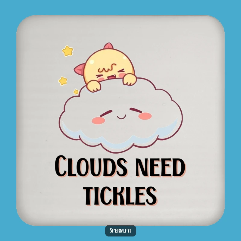 Funny Tickling Cloud Coaster: Protect Surfaces with Playful Whimsy Gift