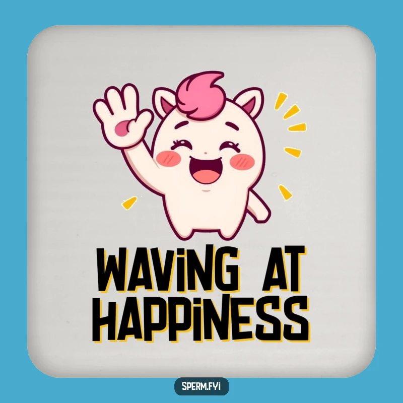 Funny Waving Character Coaster: Protect Surfaces with a Smile, Unique Funny Gift
