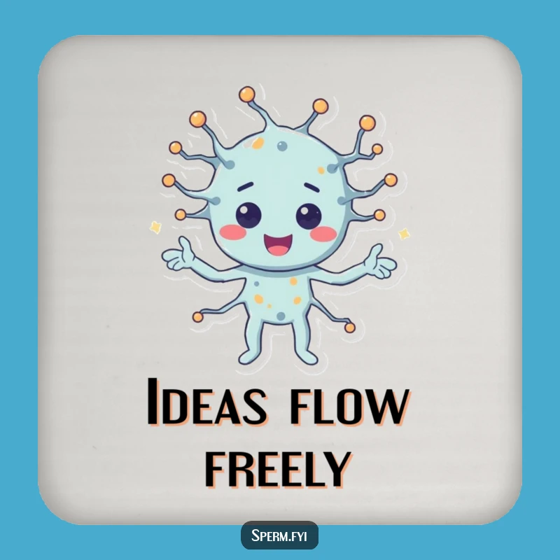 Funny Drink Coasters: Happy Neuron Sending Signals, a Brainy Humor Set for Tables