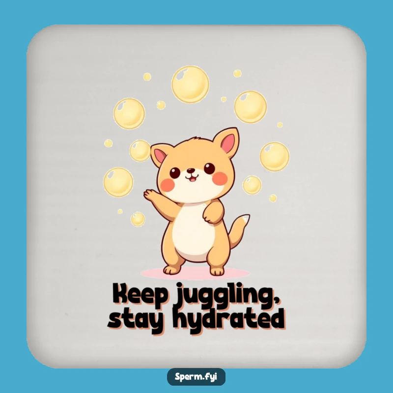 Funny Kawaii Juggler Coasters: Set of Orb Balancing Act Protectors, Perfect Funny Gift