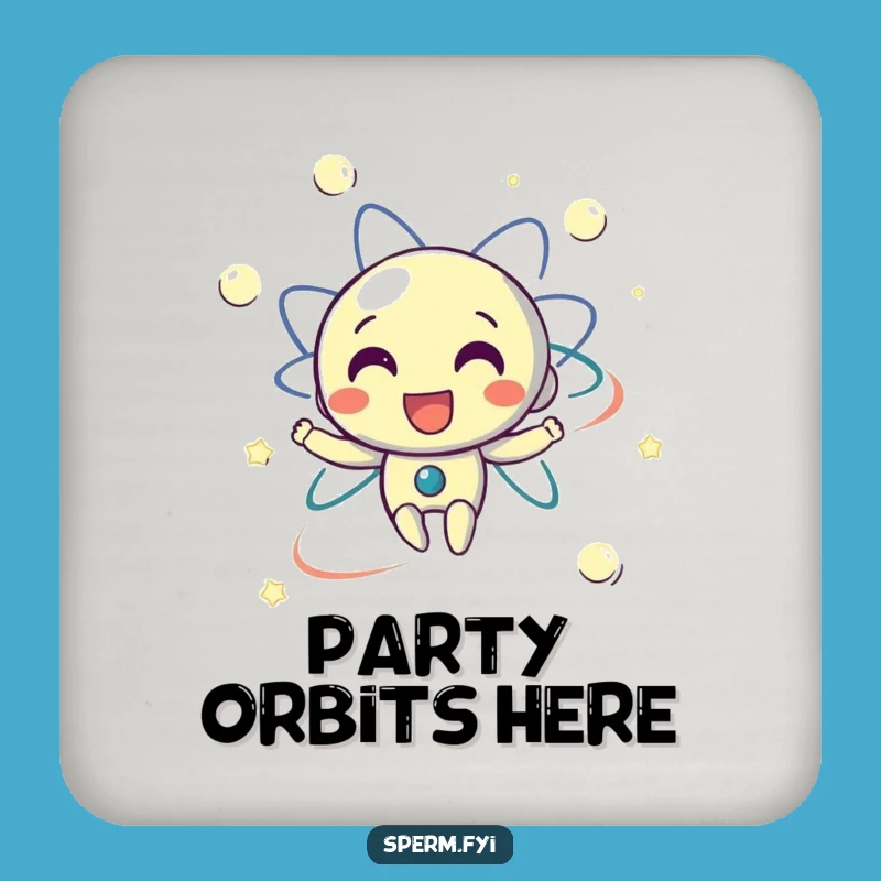 Funny Drink Coasters: Delighted Electron Orbiting, a Scientific Humor Set for Tables