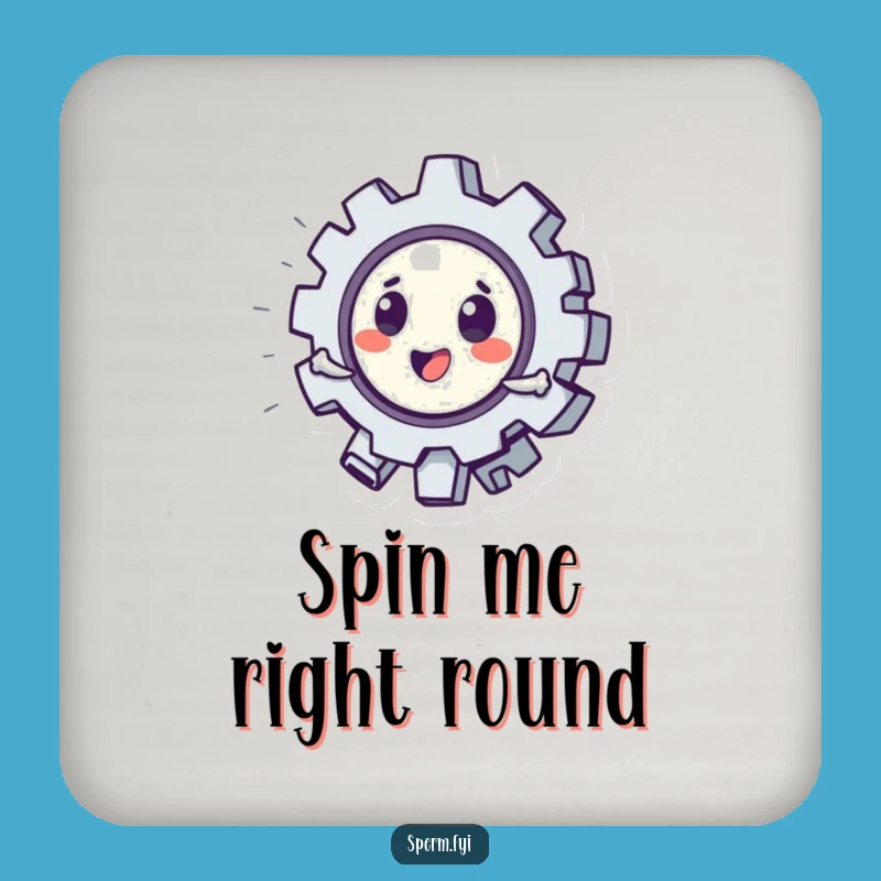 Funny Drink Coasters: Playful Gear Character Spinning, a Humorous Set for Any Table