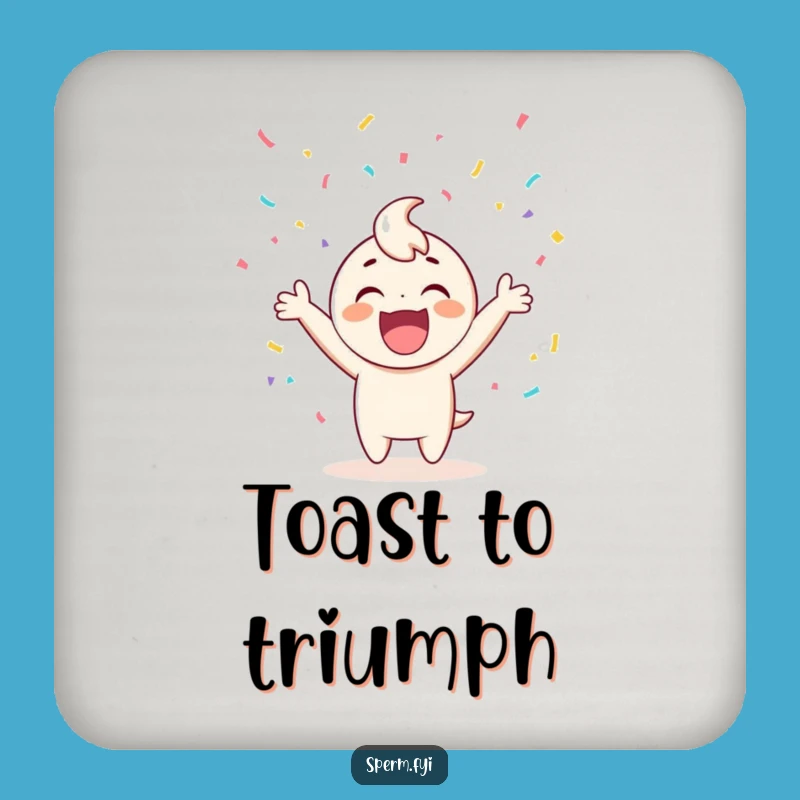 Funny Drink Coaster: Protect Surfaces with Cheerful Character Confetti Art