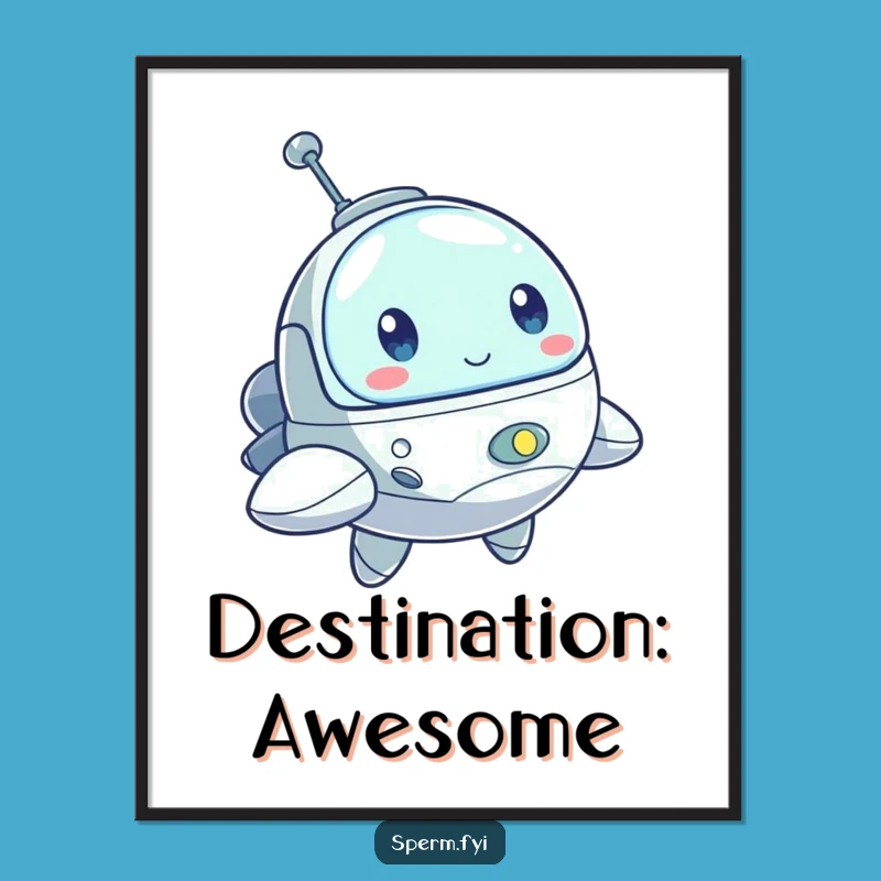 Funny Spaceship Poster: Determined Explorer Art, Amazing Funny Gift!
