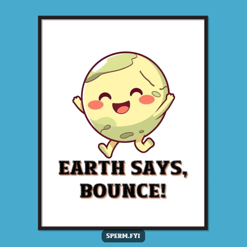 Funny Planet Poster: Joyful Hopper Art, a Whimsical Humorous Gift