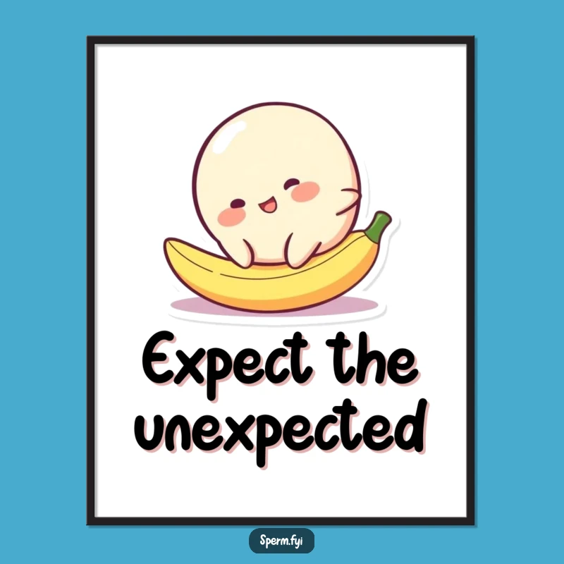 Funny Blob Banana Peel Slip Poster: Hilarious Slapstick Art for Walls