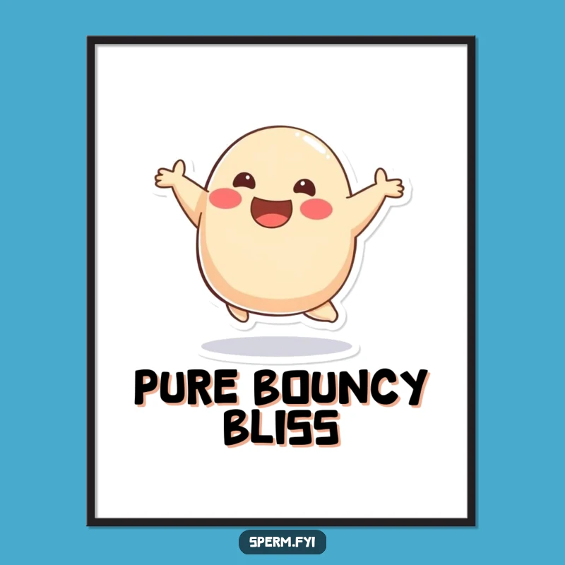 Funny Blob Bounce Poster: Cheerful Wall Art of Joyful Blob, Perfect Funny Gift