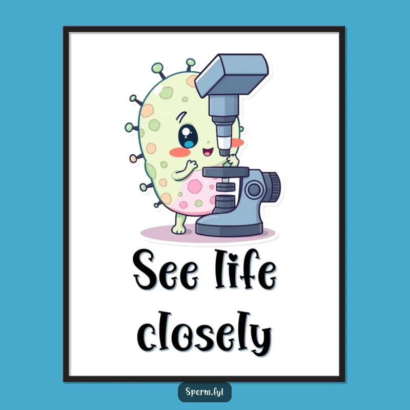 Funny Curious Bacteria Poster: Decorate with Microscopic Humor