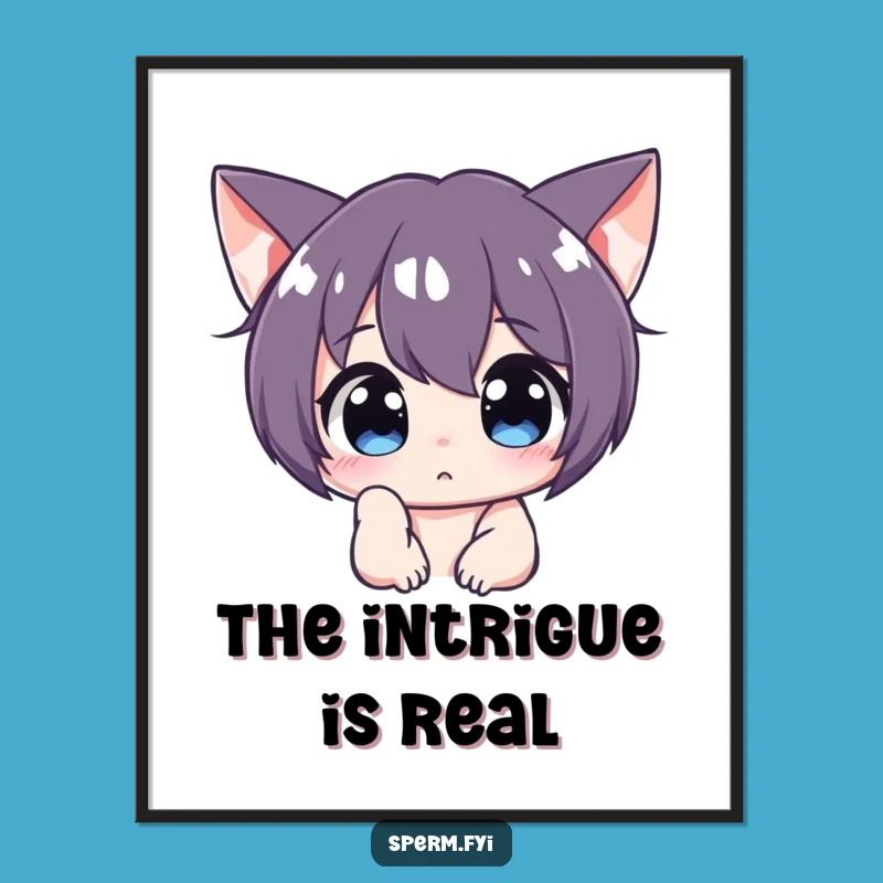 Funny Curious Character Poster: Intently Peering Wall Art, Perfect Funny Gift