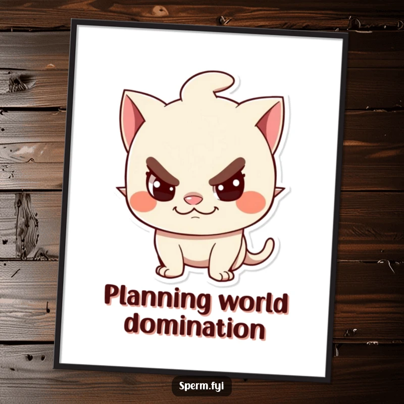 Funny Poster: A character illustration with a distinct sly, playful, mischievous grin, full of charisma.