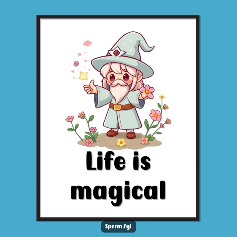 Funny Kawaii Instant Garden Poster - Wizard Bloom Art Gift Idea