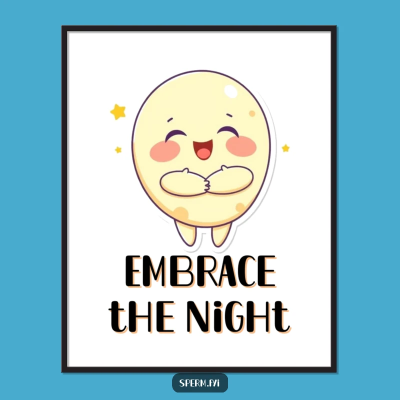 Funny Moon Hug Poster: Bring Warmth and Joy to Your Walls