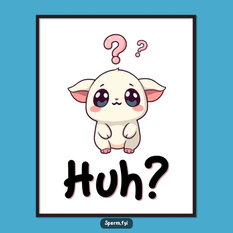 Funny Surprised Kawaii Creature Poster - Artful Gift for the Puzzled