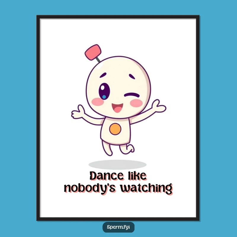 Funny Winking Atom Dance Poster: Decorate with Atomic Fun
