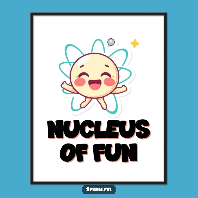 Funny Atom Spin Poster: Joyful Science Art, Amazing Funny Gift!