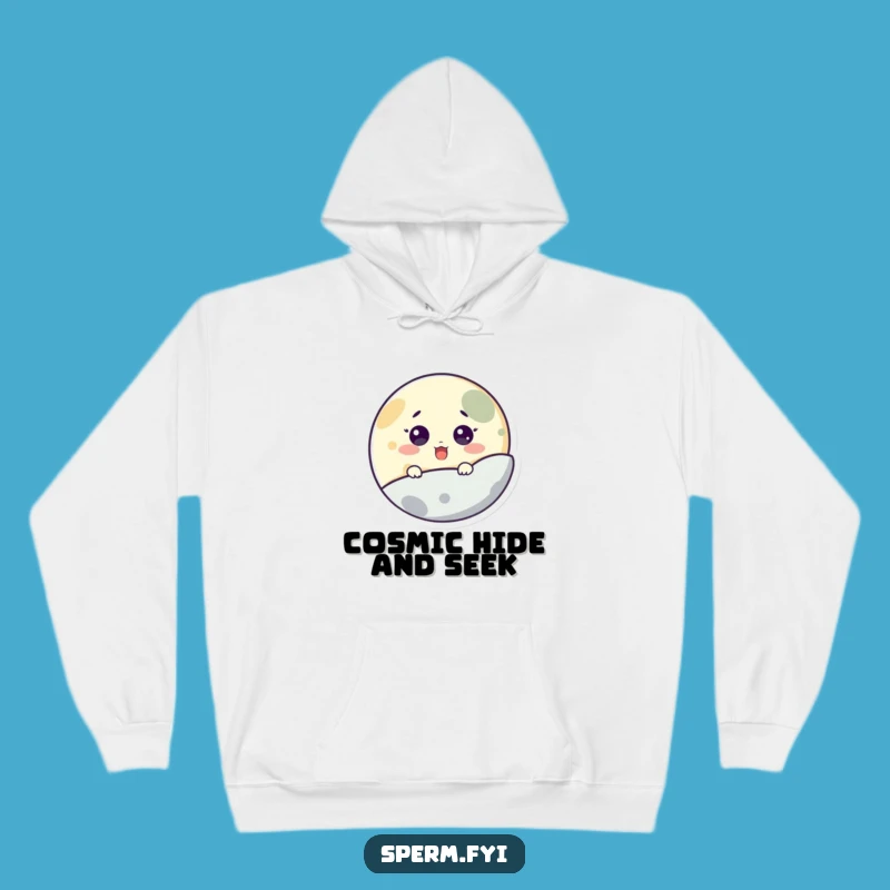 Funny Moon Peeking Hoodie: Cozy Surprise Space Character, The Perfect Funny Gift!