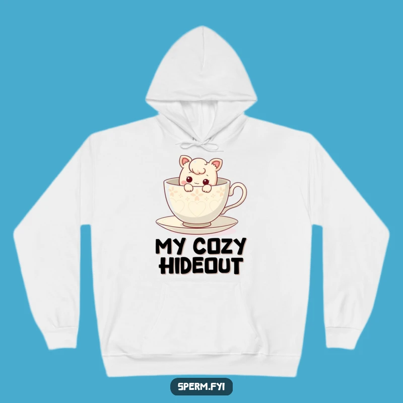 Funny Curious Teacup Hoodie: Cozy Character Gift for Tea Time Fun