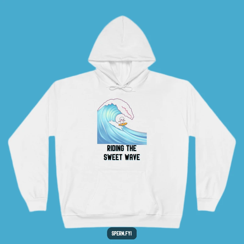 Cozy Funny Sperm Gummy Bear Surf Hoodie: Warm Sweetness, Gag Gift