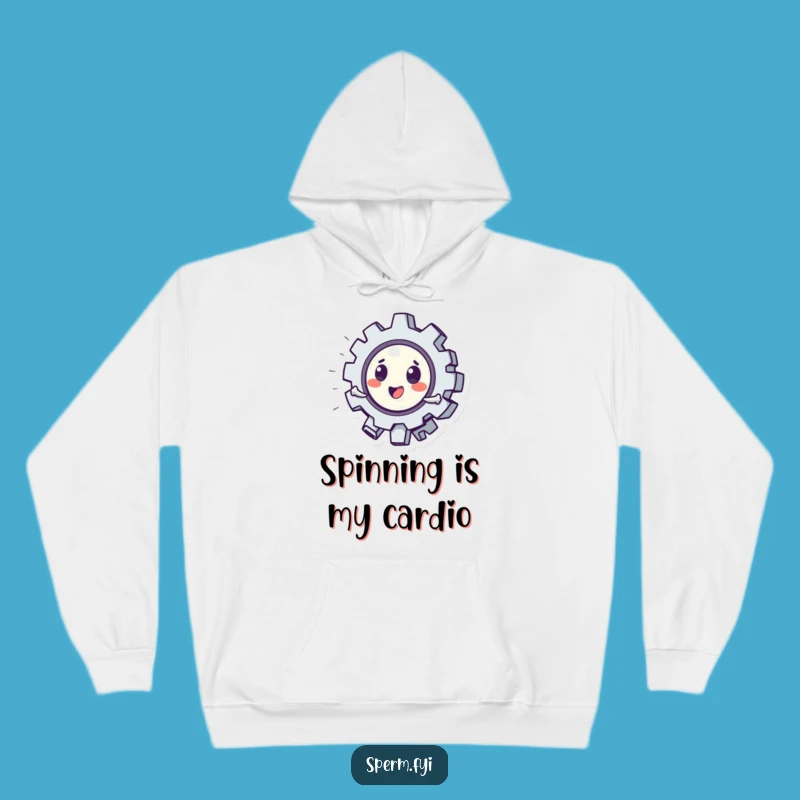 Funny Hoodie: Cozy Gear Character Spinning Wildly, a Warm and Humorous Gift