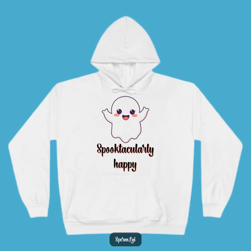 Funny Ghost Hoodie - Cheerful Wobble Boo, Cozy Humorous Gift