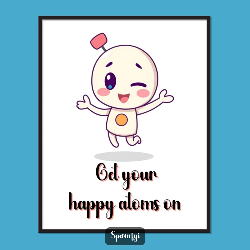 Free Printable Wall Art: Dancing Atom Downloadable Decor for a Lively Space