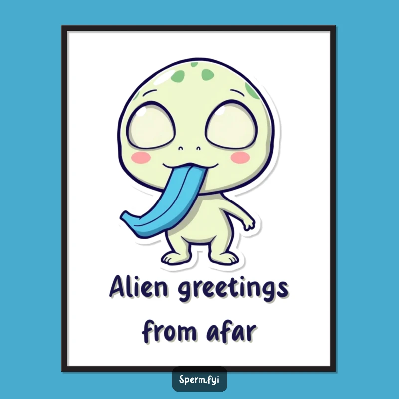 Funny Free Printable Alien Wall Art: Blue Tongue, Surprise Vibe, Downloadable Decor!