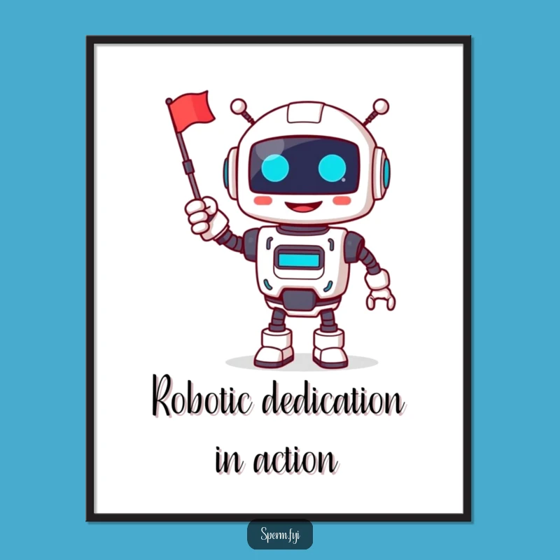Funny Free Printable Robot Wall Art: Cheerful Flag, Quirky Decor, Downloadable!