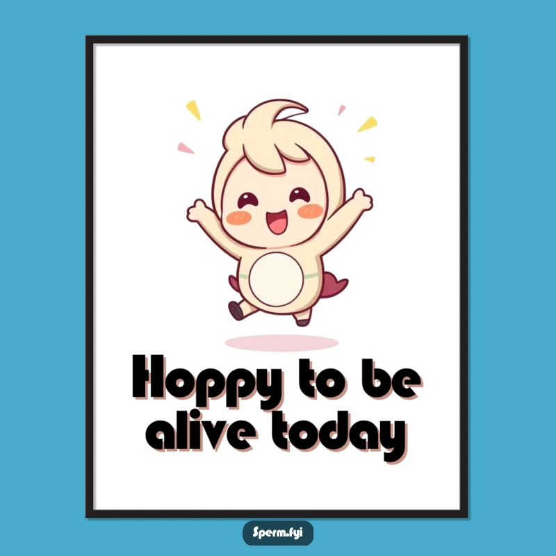 Funny Printable Wall Art: Hopping Character, Free Downloadable Decor