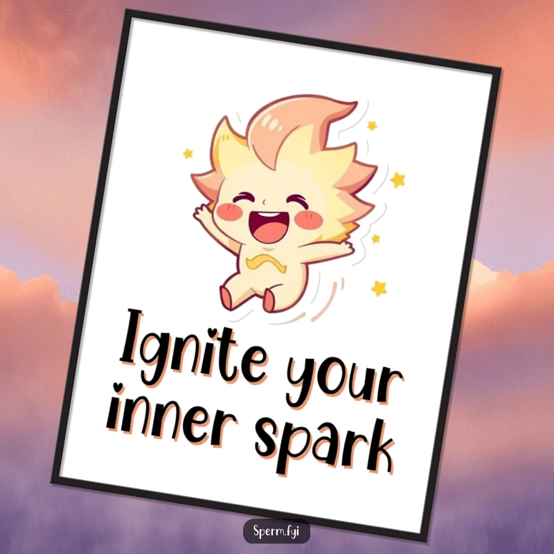 Funny Free Printable Wall Art: Joyous spark character streaks through the air, bringing vibrant energy and fun.