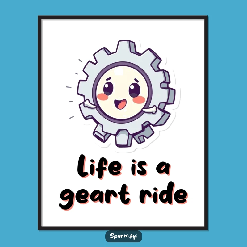 Funny Free Printable Wall Art: Playful Gear Character for Whimsical Home Decor