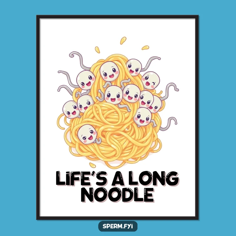 Funny Free Printable Wall Art: Sperm Spaghetti Chaos, Absurd Downloadable Decor