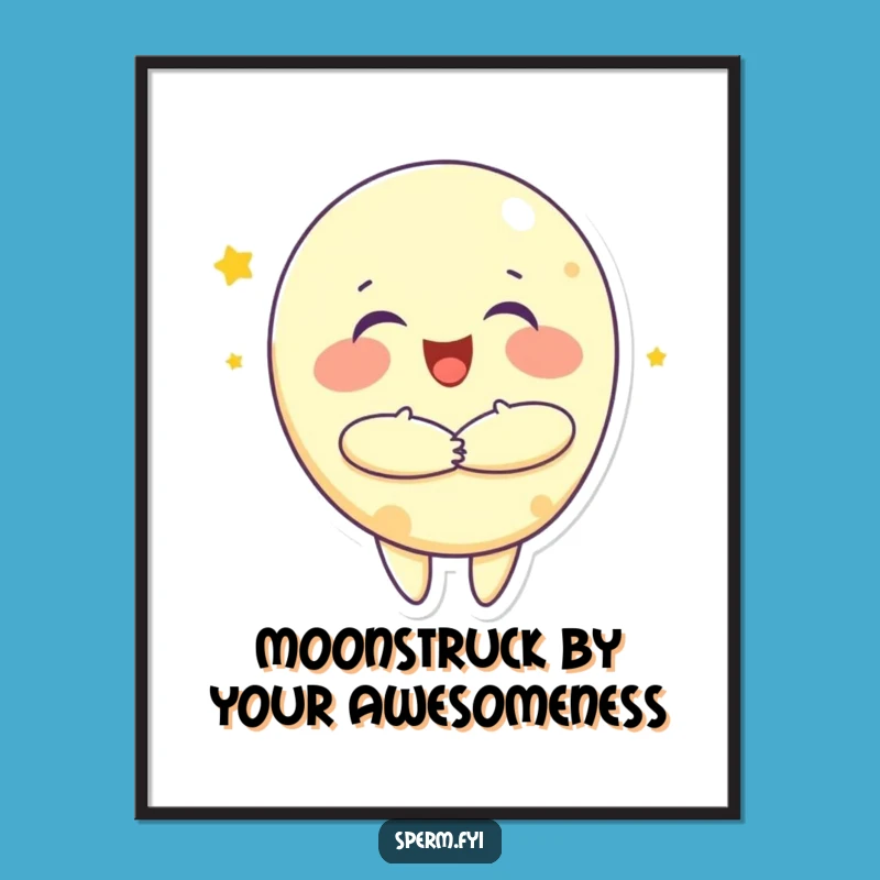 Free Printable Wall Art: Joyful Moon Hug - Cozy & Funny Space Downloadable Art