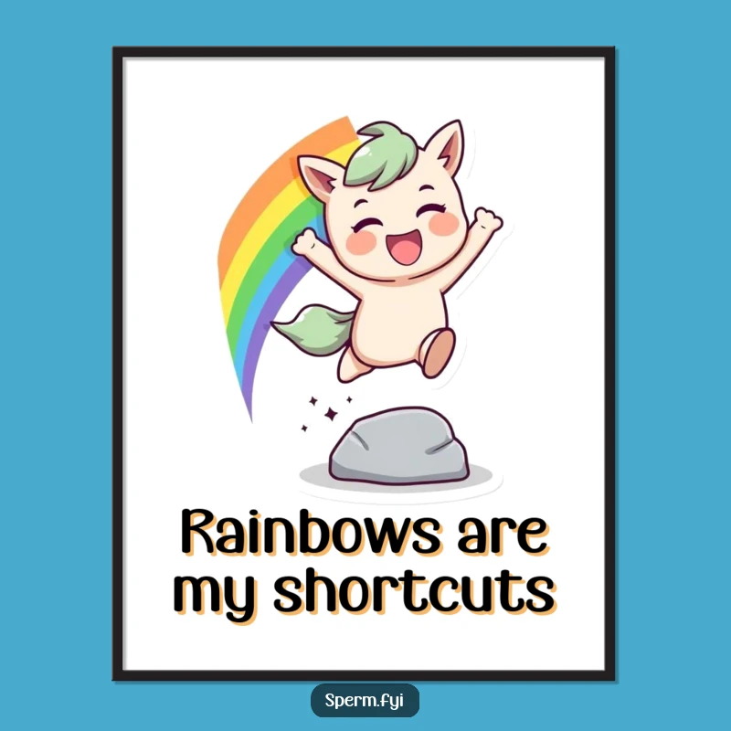 Funny Free Printable Rainbow Leap Wall Art: Joyful DIY Decor