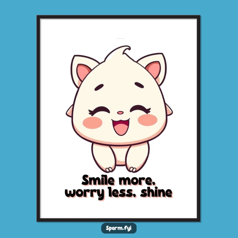 Funny Printable Wall Art: Delighted Smiling Character, Free Downloadable Decor