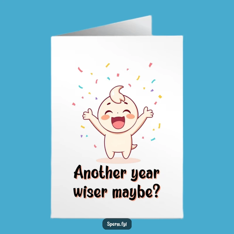 Free Printable Birthday Card: Funny Cheerful Character Confetti Downloadable Gift