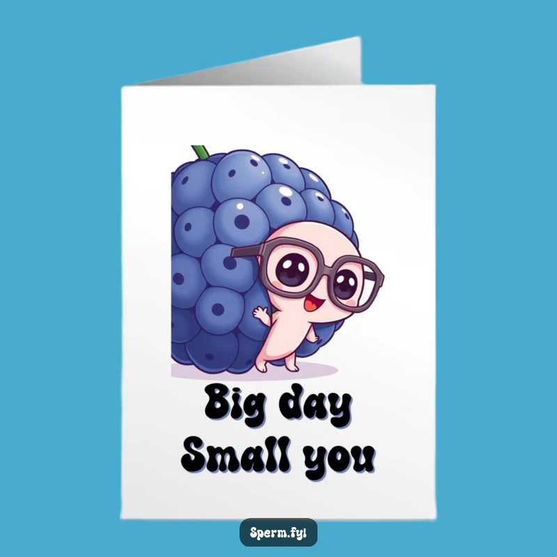Free Printable Birthday Card: Blueberry Spectacled Sperm